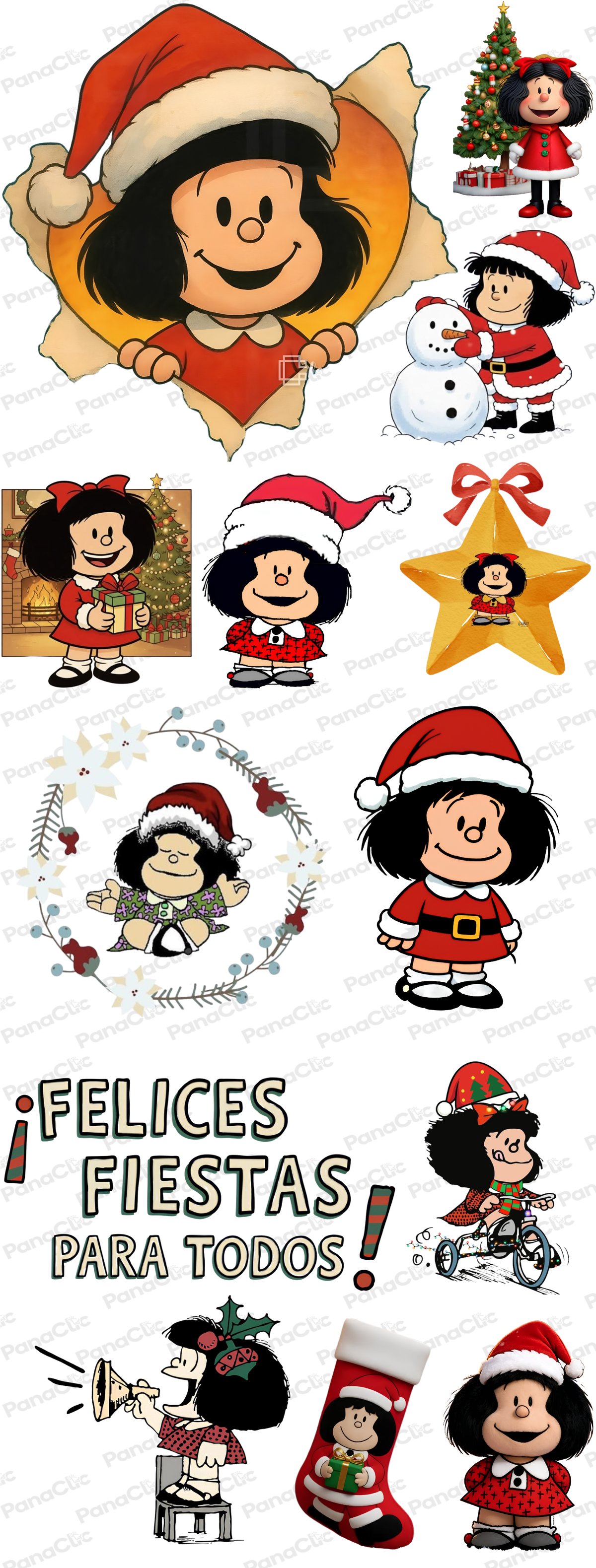 DTF TEXTIL MAFALDA NAVIDEÑO