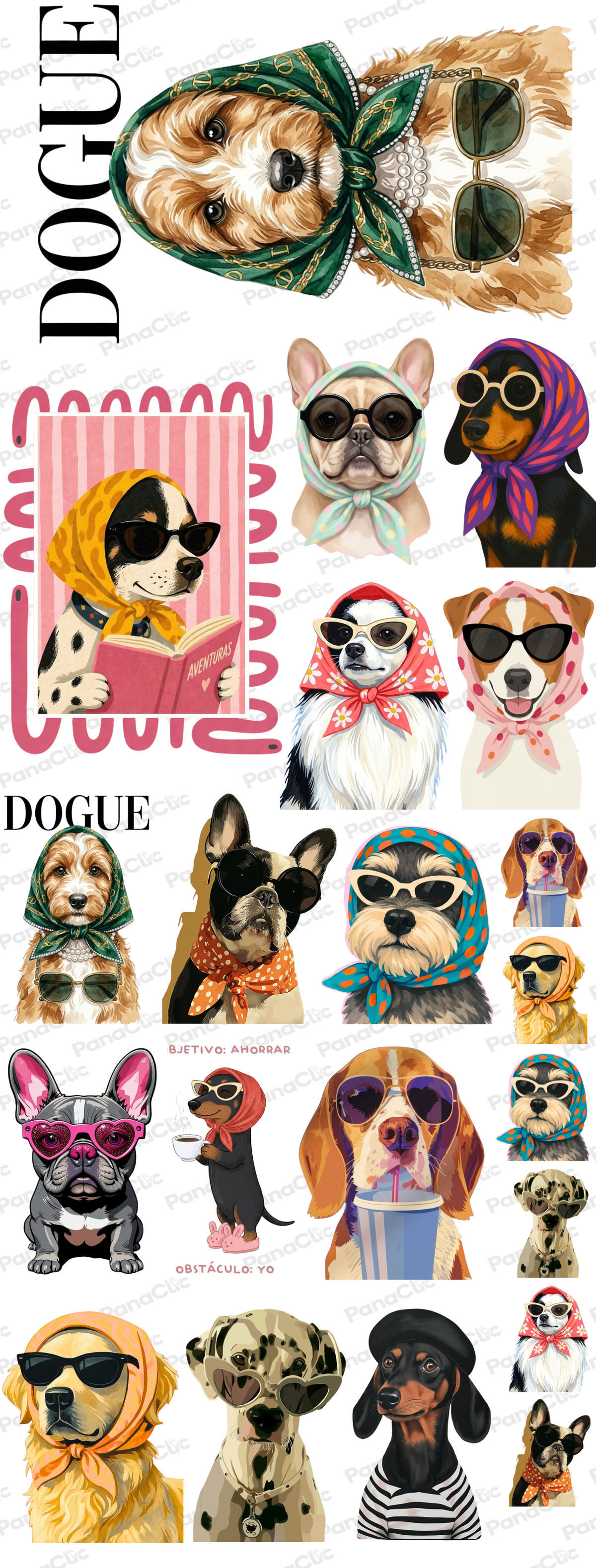 DTF TEXTIL PERROS A LA MODA