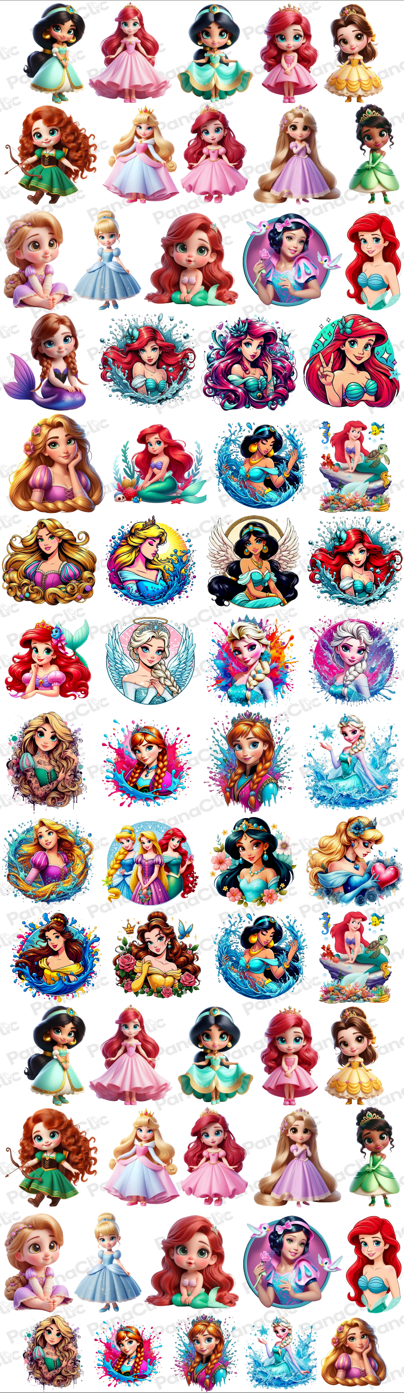 DTF UV PRINCESAS DISNEY