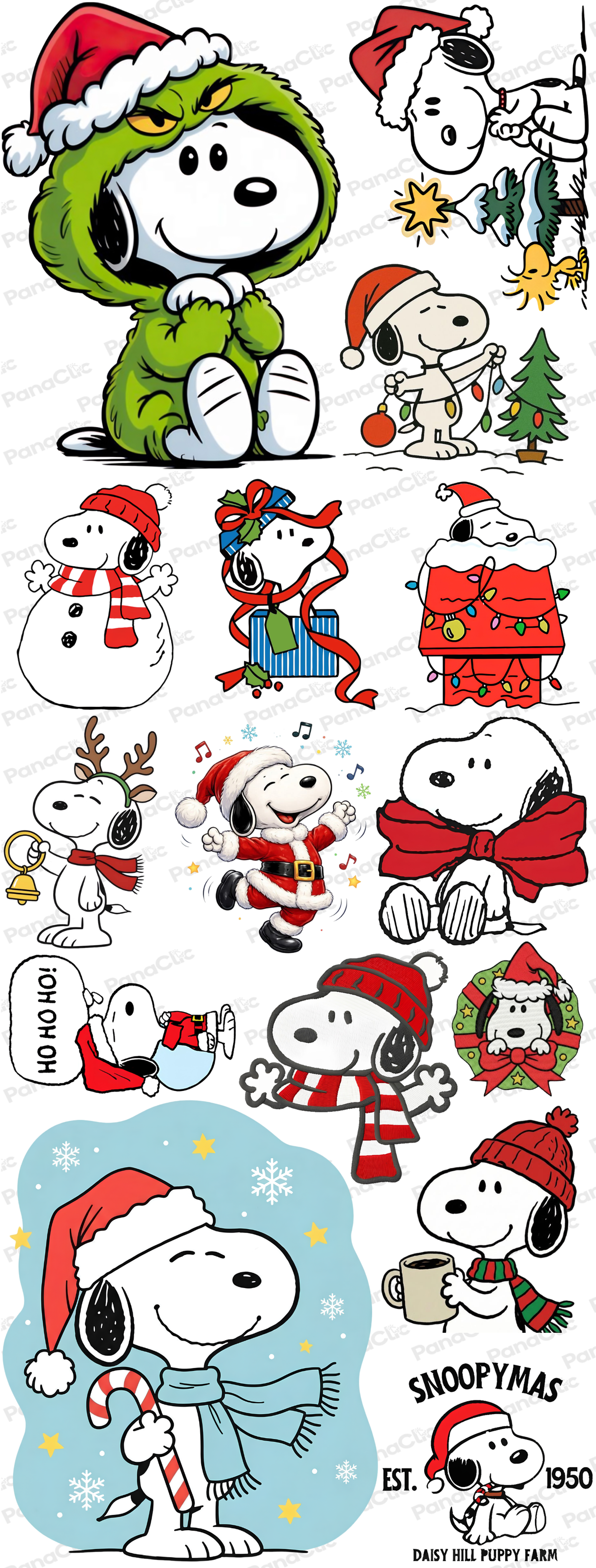 DTF TEXTIL SNOOPY NAVIDEÑO